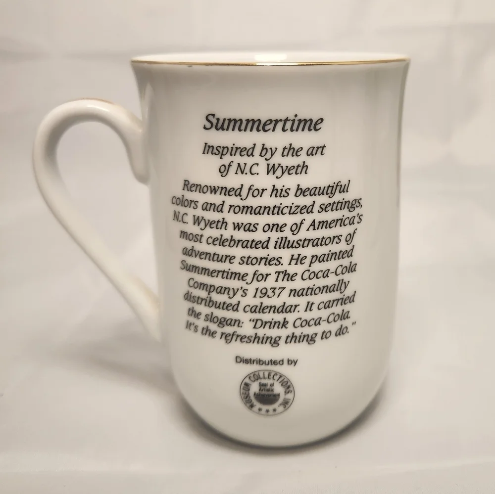 Set of 4 Vintage 1987 Coca Cola Norman Rockwell Collector Mugs